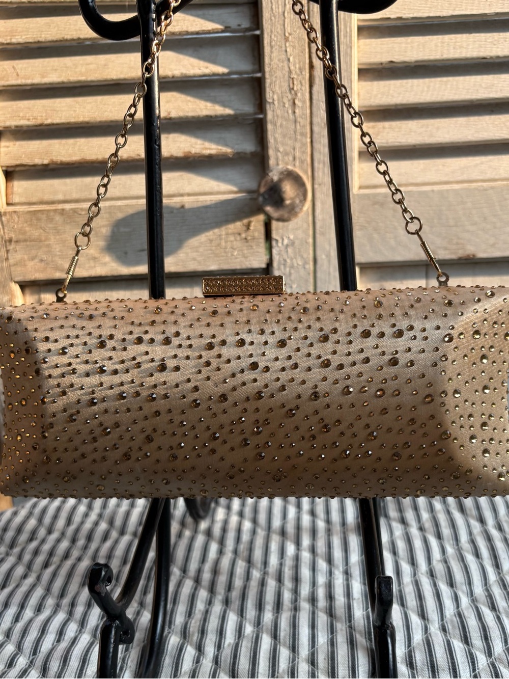 Reina Rhinestone Raindrop Clutch